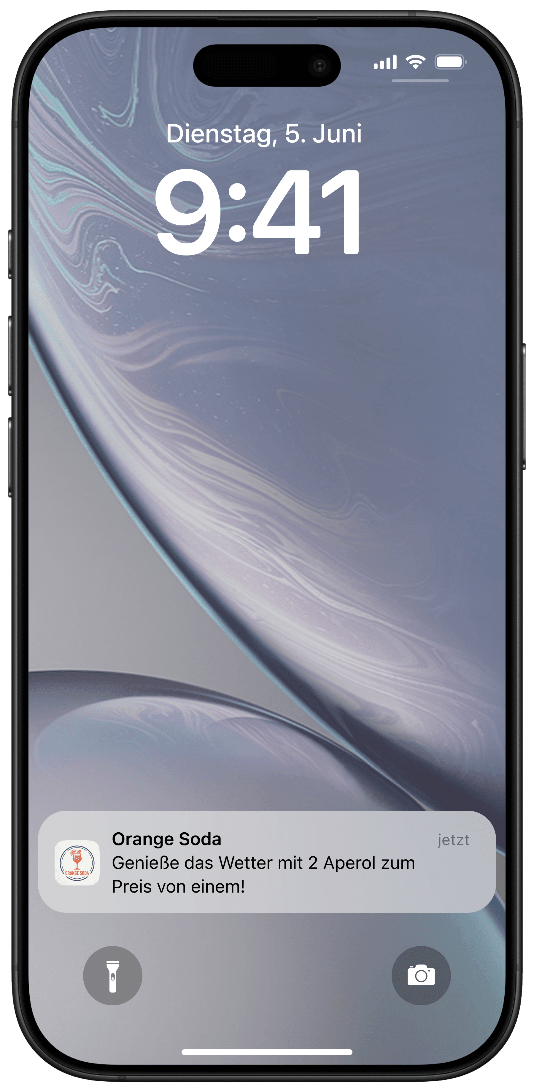 Push-Nachricht auf dem iPhone-Sperrbildschirm