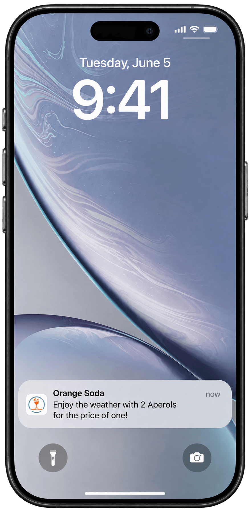 Push notification on the iPhone lock screen